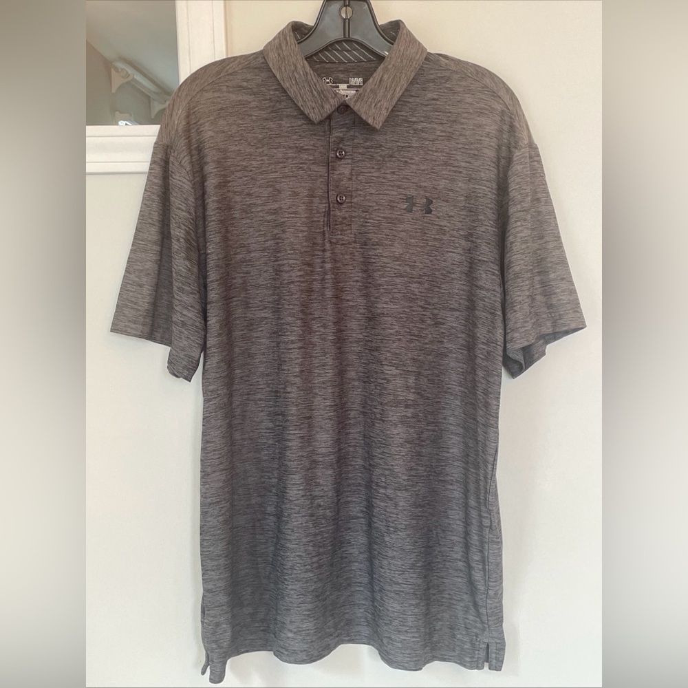 Under Armour Men’s Charcoal Grey Heatgear Loose Fit Golf Polo Size Large